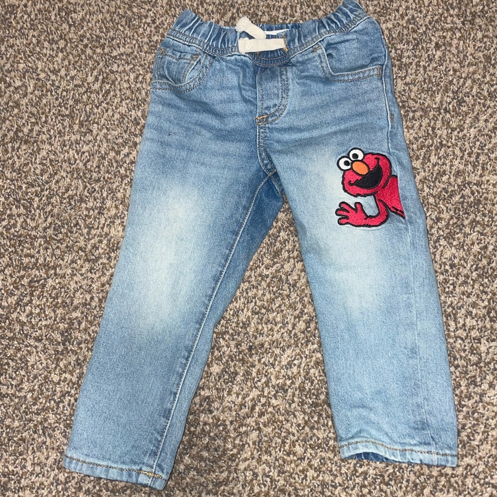Kids Blue Jeans with Elmo Patch